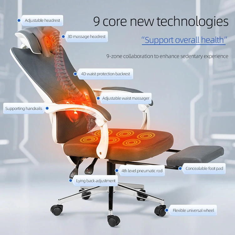 Intelektuali ergonominio biuro masažo kėdė